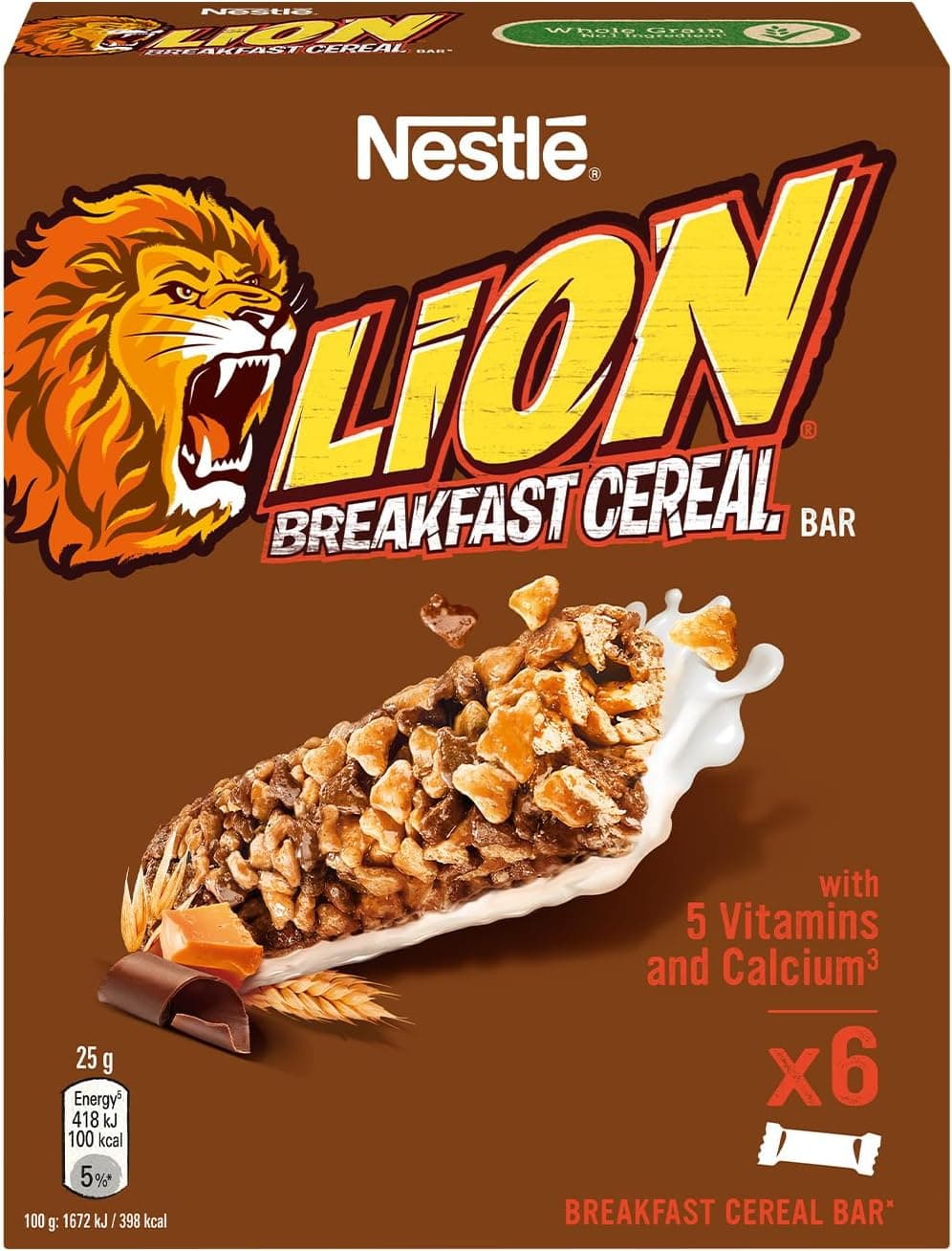 Barrinhas da Nestlé Lion - 1 embalagem de 6 barrinhas