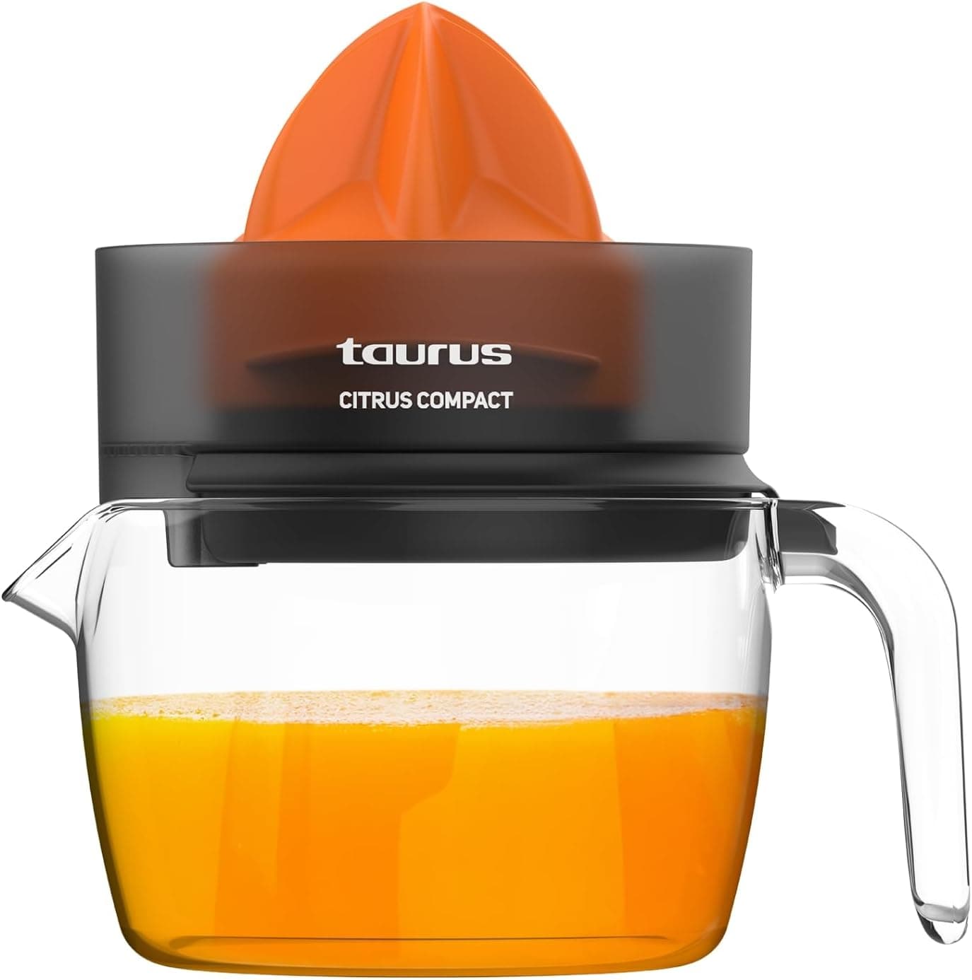 Taurus Citrus Compact - espremedor de laranja elétrico, duplo sentido de rotação, cone espremedor extra grande, removível, adequado para máquina de lavar louça, armazenamento compacto, BPA Free, 800 ml