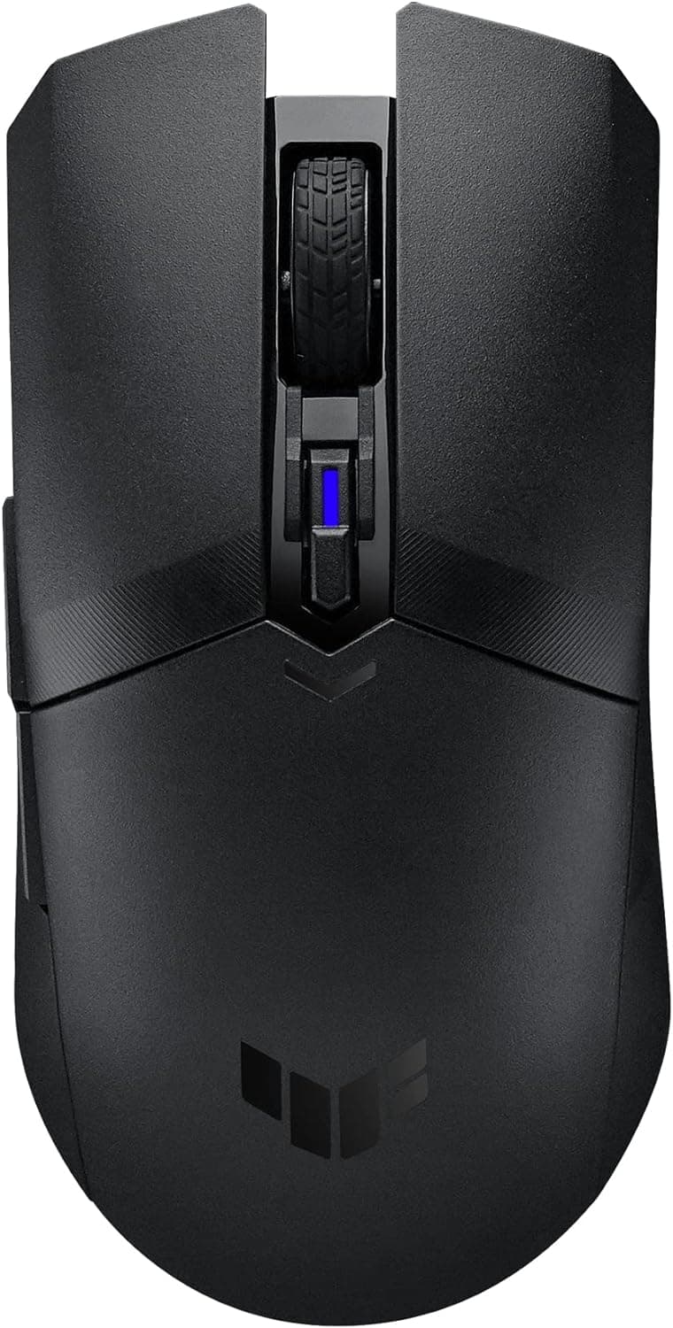 ASUS TUF Gaming M4 Wireless Gaming Mouse, Dual Wireless Modes, Bluetooth/RF 2,4 GHz, sensor de 12,000 dpi ótico, 6 botões programadáveis, PBT Top Cover com proteção antibacteriana, preto