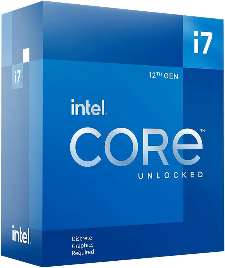 Intel Core i7-12700KF 12ª geração processador de mesa (base clock: 3,6 GHz turbo boost: 5,0 GHz, 6 cores, LGA1700, RAM DDR4 and DDR5 up to 128 GB) BX8071512700KF