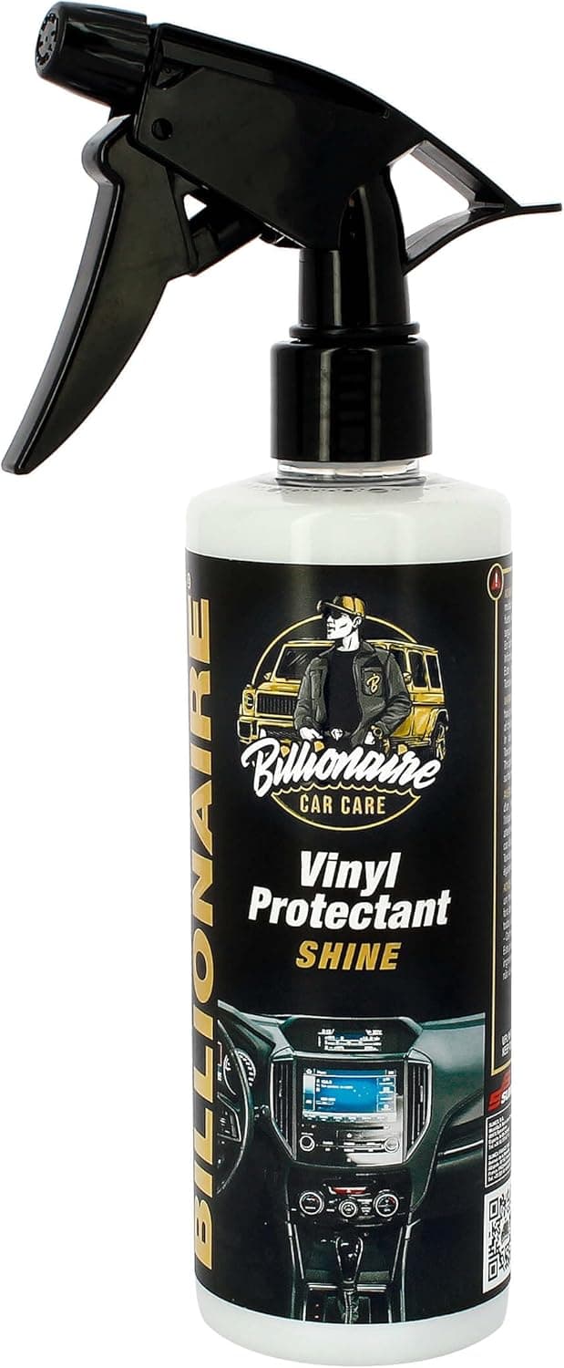 SUMEX Billionaire Vinyl Protectant Matt limpa o pulverizador com efeito mate eficaz em superfícies de plástico borracha e vinil não oleoso e proteção UV aroma a coco 300 ml
