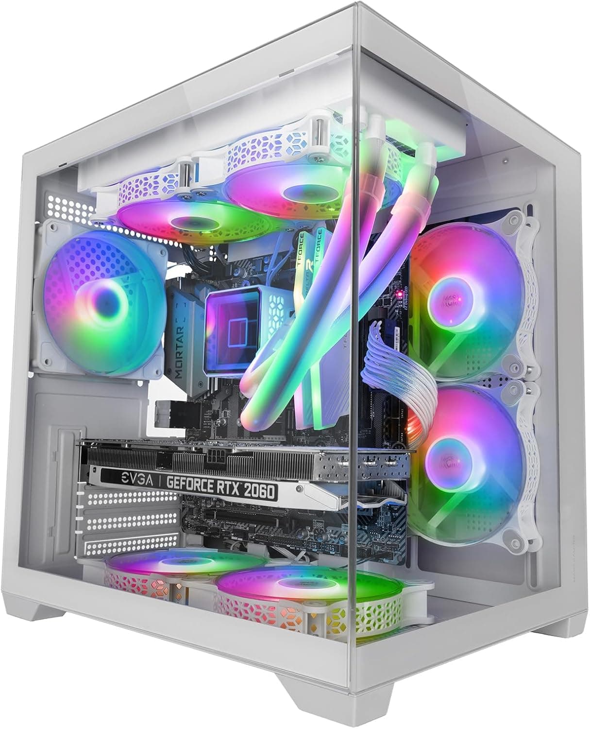 Mars Gaming MC-VIEW2 | Caixa MicroATX gaming com vidro temperado, ventoinha FRGB e suporte para refrigeração líquida