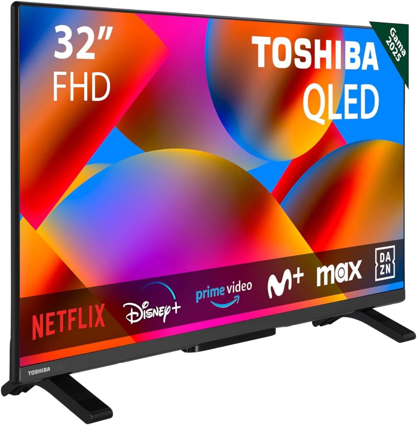 Toshiba 32QV2F63DG Smart TV de 32" QLED, com resolução Full HD (1920 x 1080), HDR, compatível com assistente de voz Alexa, Bluetooth