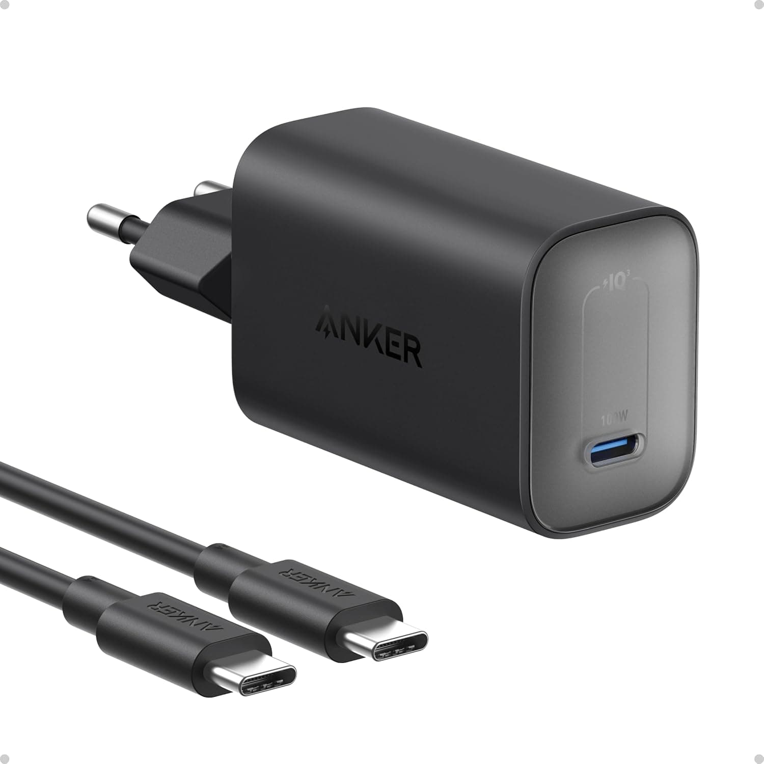 Anker Nano Carregador USB C de 100 W para MacBook, carregador para MacBook, iPad, iPhone 16/16 Plus/ 16 Pro Max/15/14/13, Galaxy e todos os dispositivos C, cabo C de 1,8 m incluído