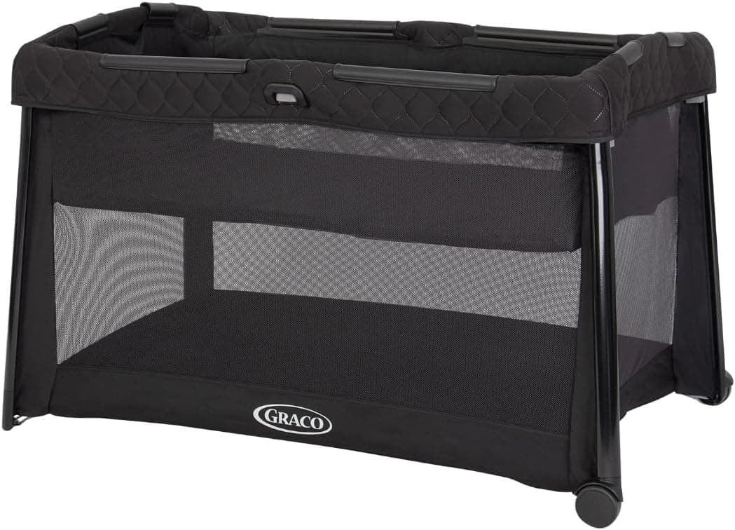 Graco FoldLite LX Berço de viagem com moisés, moda meia-noite