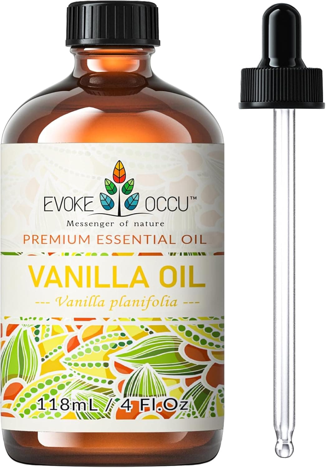 EVOKE OCCU Óleo essencial baunilha 118 ml, óleo puro de baunilha para aromaterapia difusor massagem fragrância DIY vela fabricação de sabão