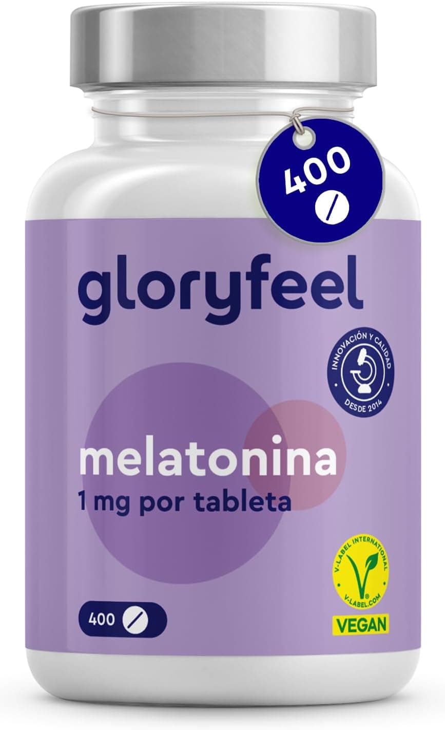 Melatonina 400 comprimidos (1 ano) - complemento de melatonina em altas doses para dormir bem - para 400 noites - 100% pura e natural - vegano, testado em laboratório e sem aditivos