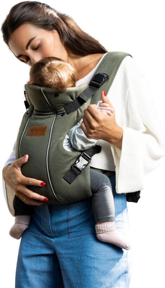 Jané Dual, mochila porta-bebés ergonómica, desde o nascimento até 15 kg, 3 posições, respirável e acolchoado, verde