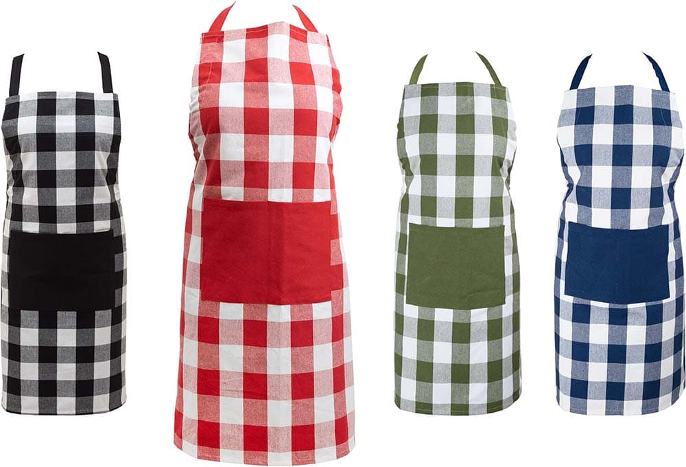 Asquare Avental de cozinha 65 x 85 cm - respirável 100% algodão, ajustável com 2 bolsos grandes - para churrasco, homem e mulher