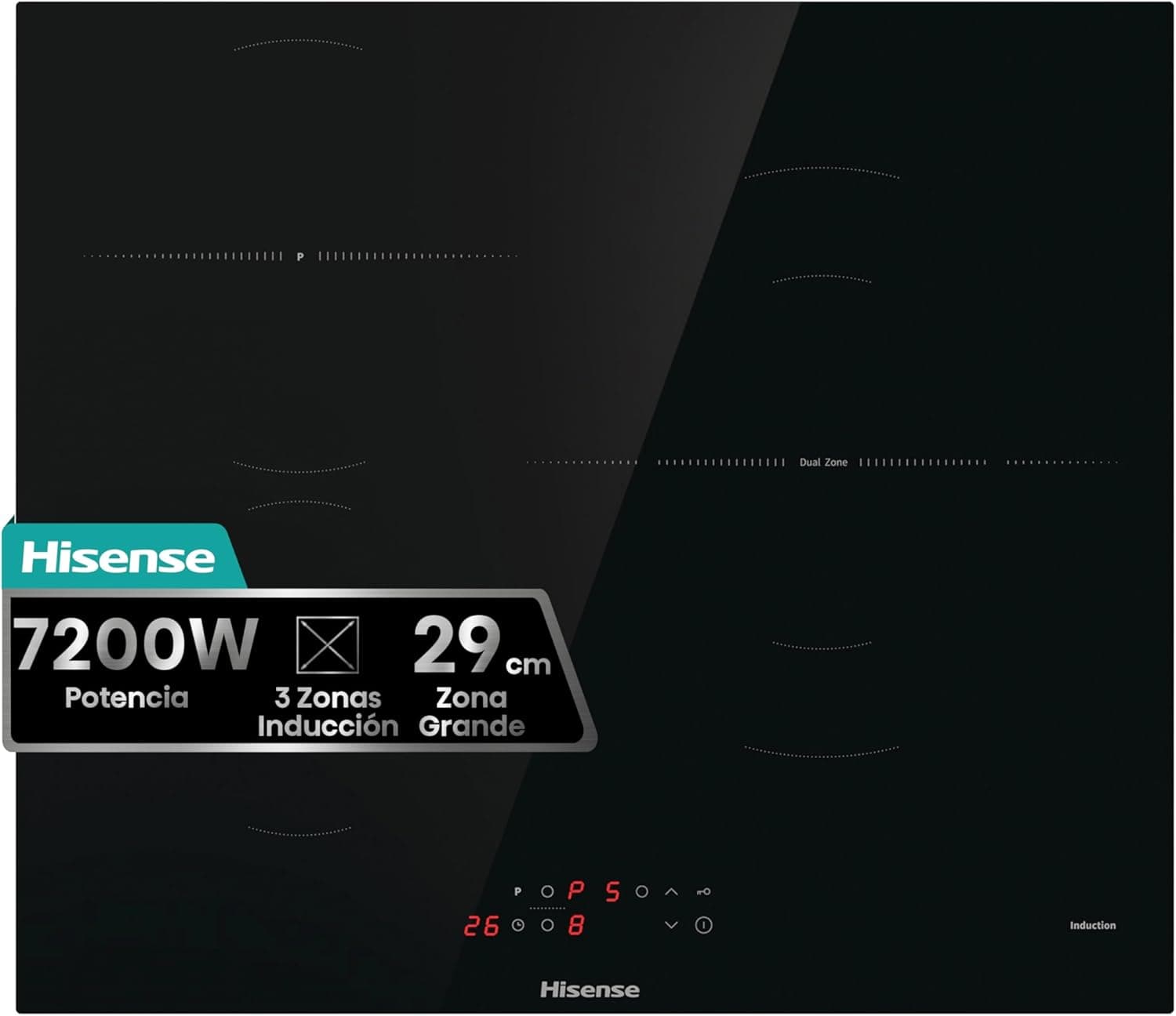 Hisense HI6311BSCE | Placa de indução com 3 zonas, controlo tátil e função Power Boost