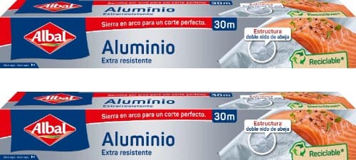 Albal Papel de alumínio extra resistente - papel alumínio resistente ao calor e fácil de cortar, papel de prata para conservar alimentos, cozinhar, assar e para churrasco, 30 m x 29 cm