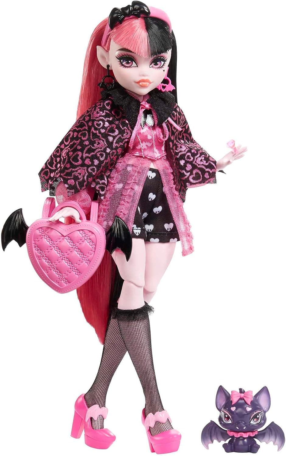 Monster High Draculaura Boneca articulada com animal de estimação e acessórios de moda, brinquedo + 4 anos (Mattel HHK51)