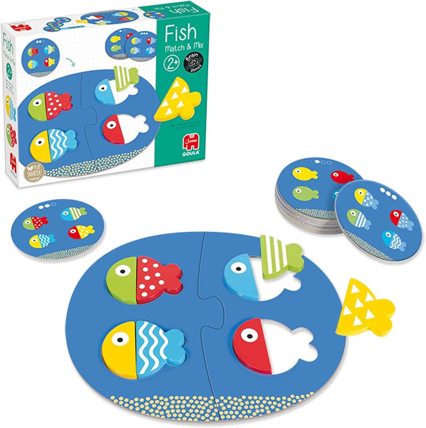 Goula - Fish Match & Mix brinquedo educativo para aprender formas e cores para crianças a partir dos 2 anos