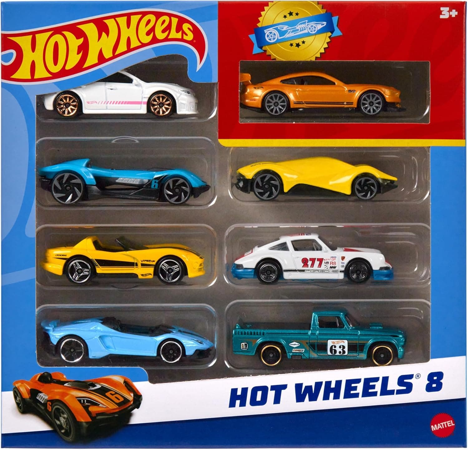 Hot Wheels Basic Car | Pack de 8 carros de brincar para crianças