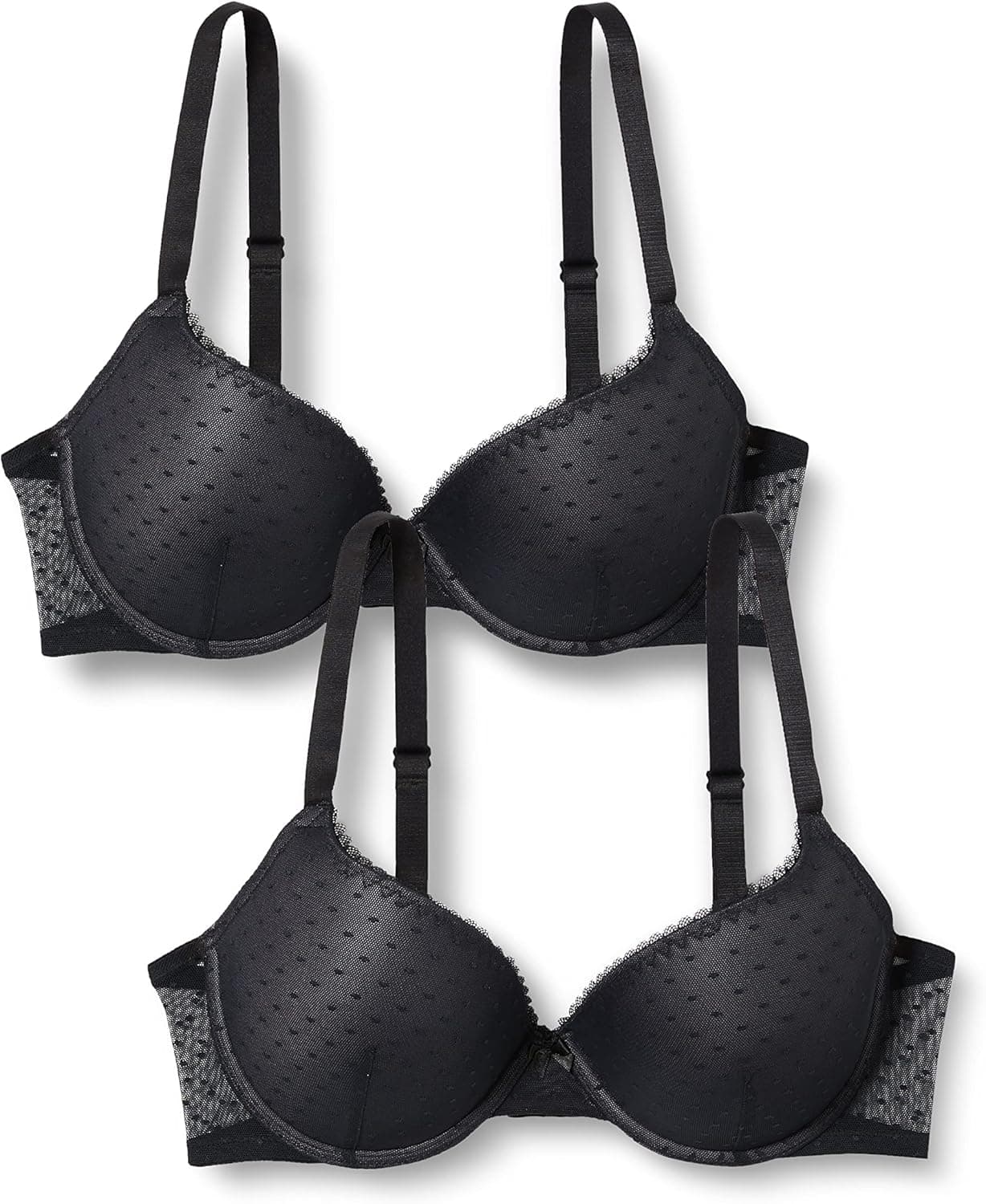 Iris & Lilly Sutiã push-up de malha para mulher, conjunto de 2