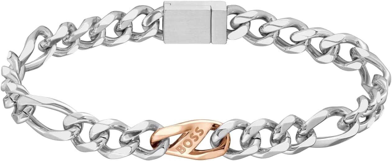 BOSS Jewelry Pulseira de corrente para homem coleção RIAN em aço inoxidável de dois tons