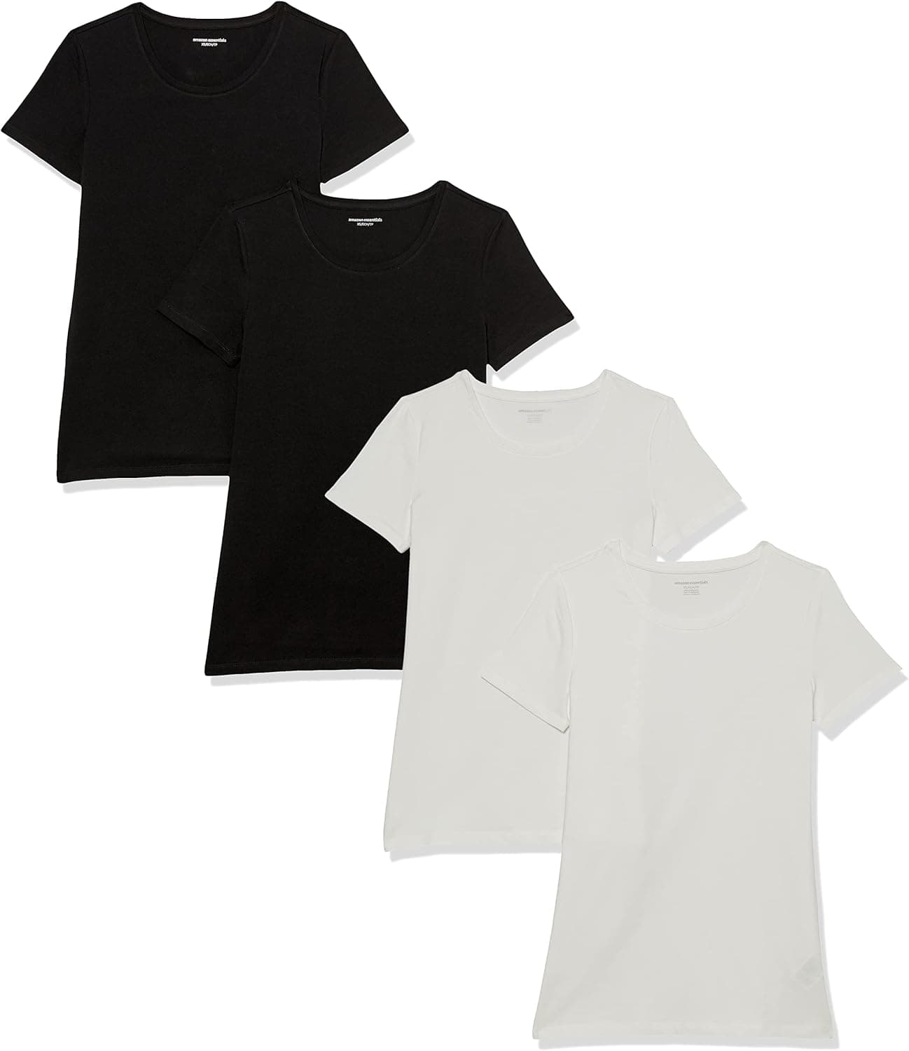Amazon Essentials T-shirts de ajuste clássico para mulher, pack de 4