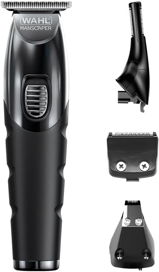 WAHL Manscaper Toolbox, multiusos, corta-lamas, corta-pelos, bateria de lítio, carregamento USB, protetores, recarregável, preto