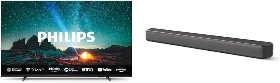 Philips 50PUS7609 Smart TV 4K LED + Philips TAB5109 Barra de som 2.0