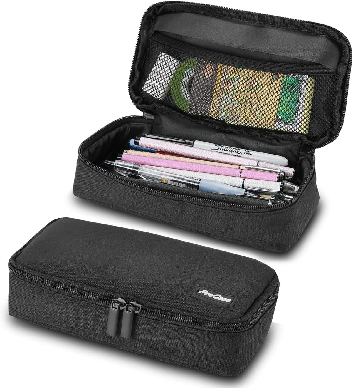 ProCase | Estojo escolar grande com compartimentos múltiplos e fecho de correr para material de escritório ou escola