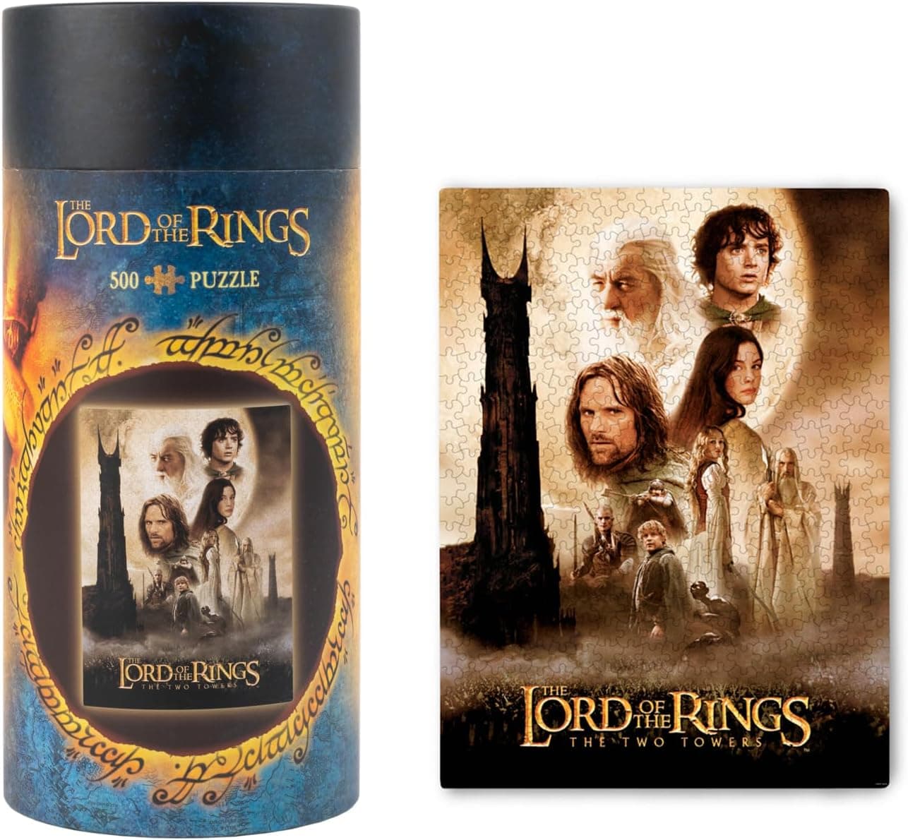 Grupo Erik Puzzle 500 peças o Senhor dos Anéis, as Duas Torres - Puzzle O Senhor dos Anéis com Caixa - Quebra-cabeças 61 x 45,7 cm - O Senhor dos Anéis Merchandising Oficial
