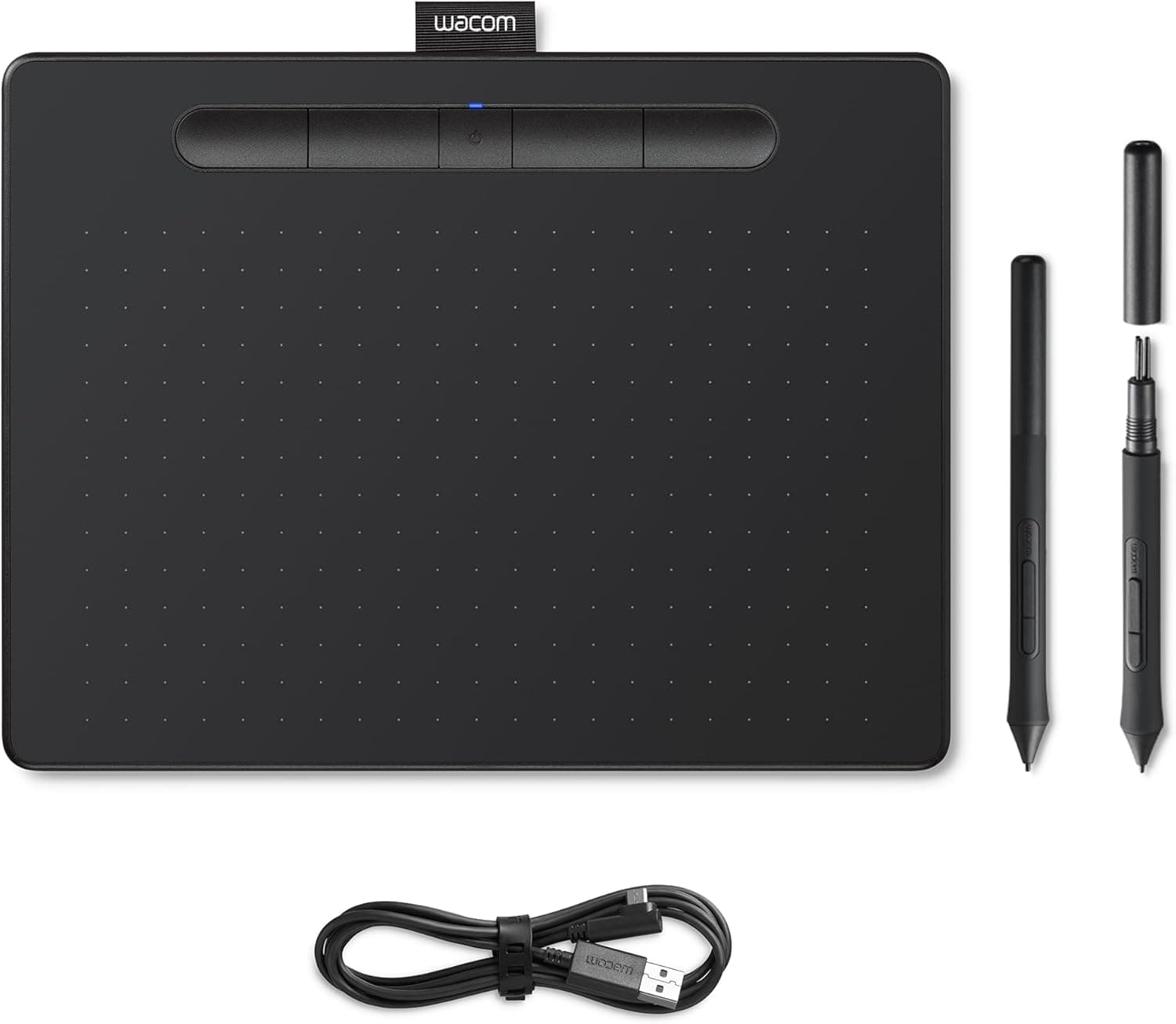 Wacom Intuos Medium Tablet gráfico Bluetooth - tablet para desenho, pintura, edição de fotos com caneta preta sensível à pressão - ideal para educação on-line e teletrabalho