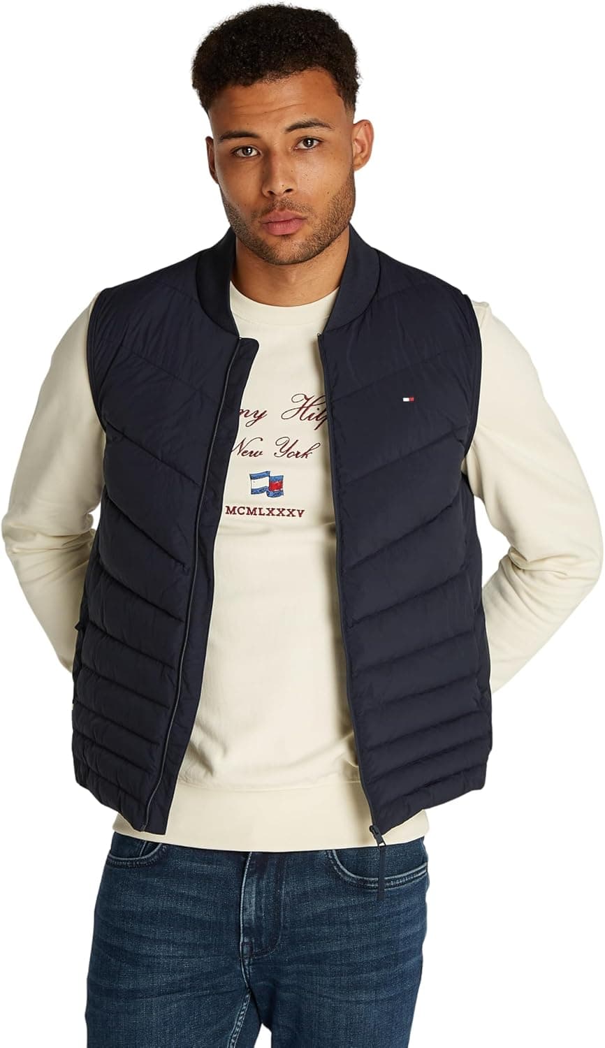 Tommy Hilfiger Mix Quilt | Colete acolchoado impermeável para homem