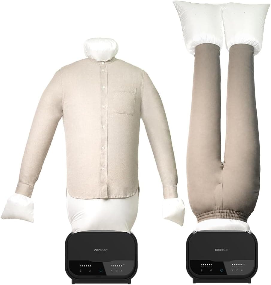 Cecotec Mannequin Dry, ferro de passar e secar a ferro. 1200 W, elimina rugas e desodoriza, camisa e calças, automonomia 180 min, controlo tátil, temporizador, temperatura regulável