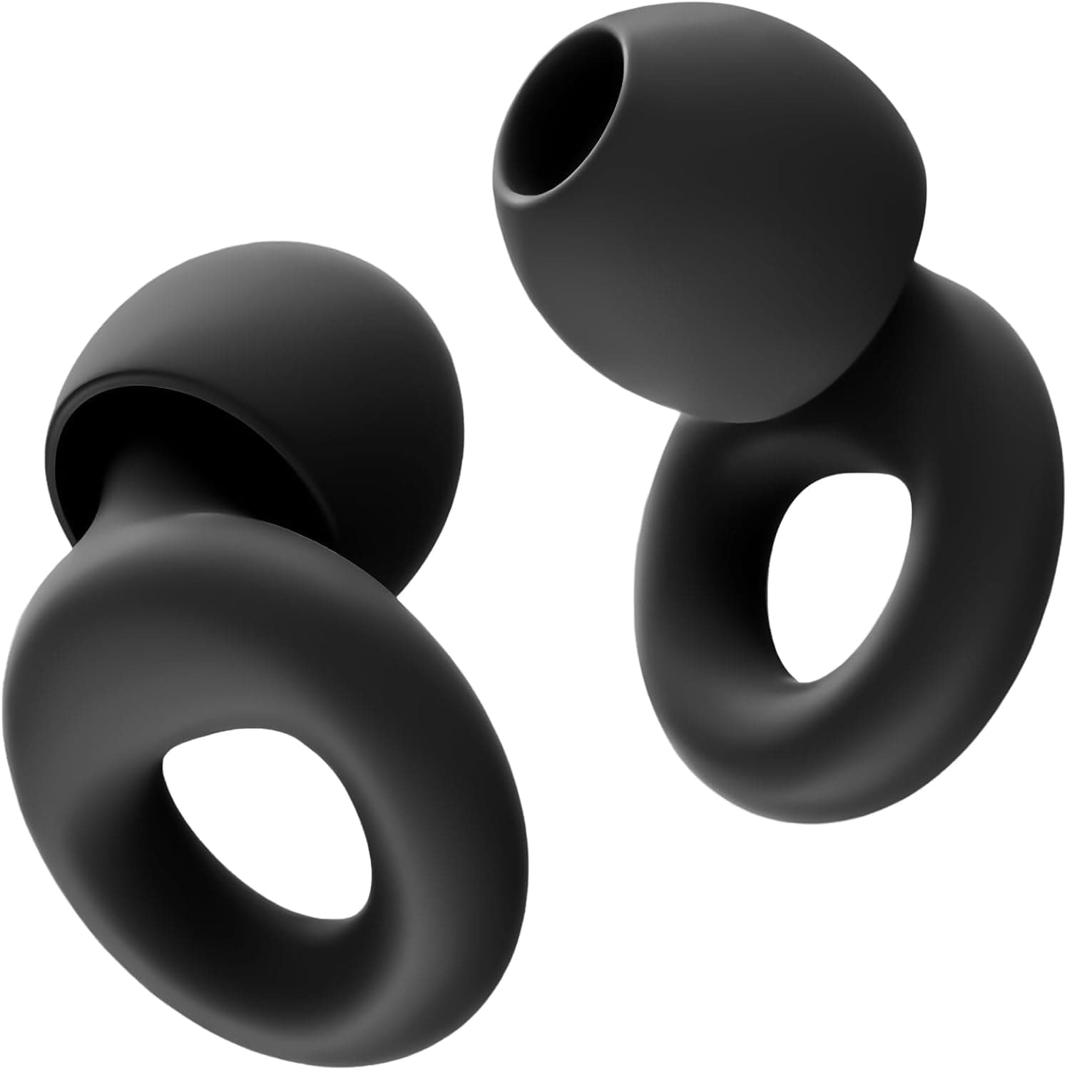 HOYIO 2 pares tampões ouvidos ruído dormir, tampões ouvidos cancelamento de ruído 27 dB para dormir concerto festival, reutilizáveis e laváveis suave, 8 almofadas em XS/S/M/L, Earplugs, preto