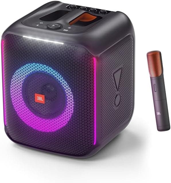 JBL PartyBox Encore Altifalante portátil para festas em interiores e exteriores, com luzes integradas, à prova de salpicos IPX4, graves profundos e 10 horas de tempo de reprodução, em preto