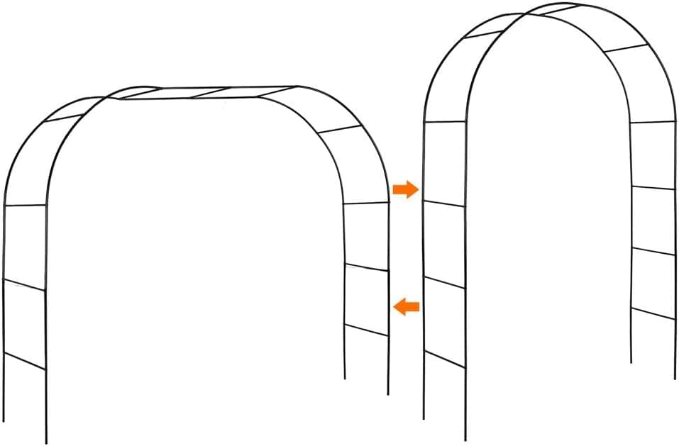 Mr. Tom arco de casamento, pérgula de jardim para interiores e exteriores, várias plantas trepadeiras, 7 pés 8 polegadas de altura x 4 pés 5 polegadas de largura