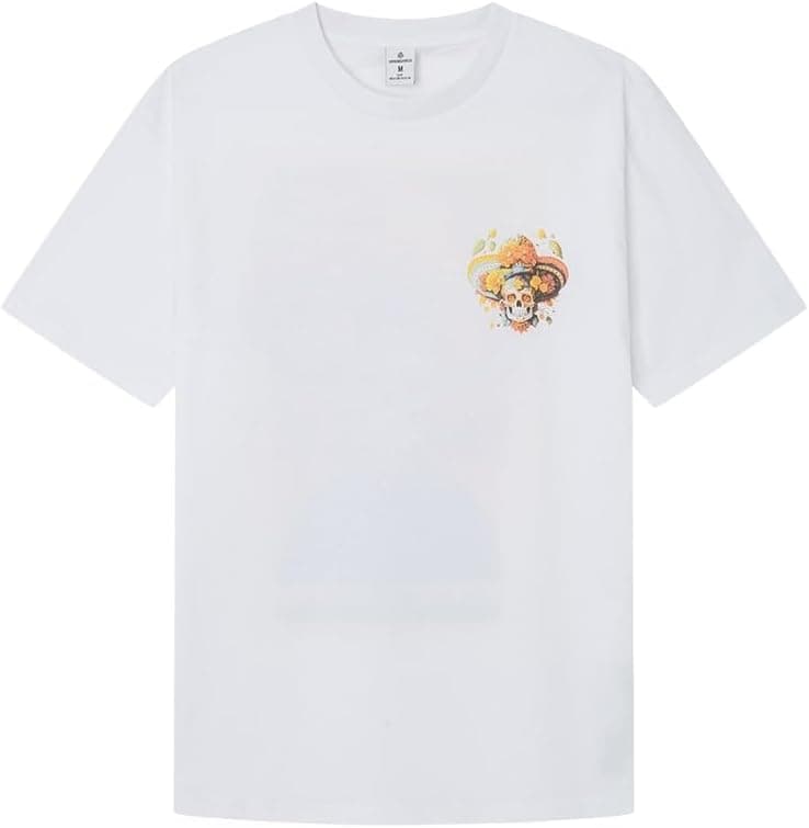 SPRINGFIELD Skull Flowers Hat | T-shirt gráfica para homem em algodão