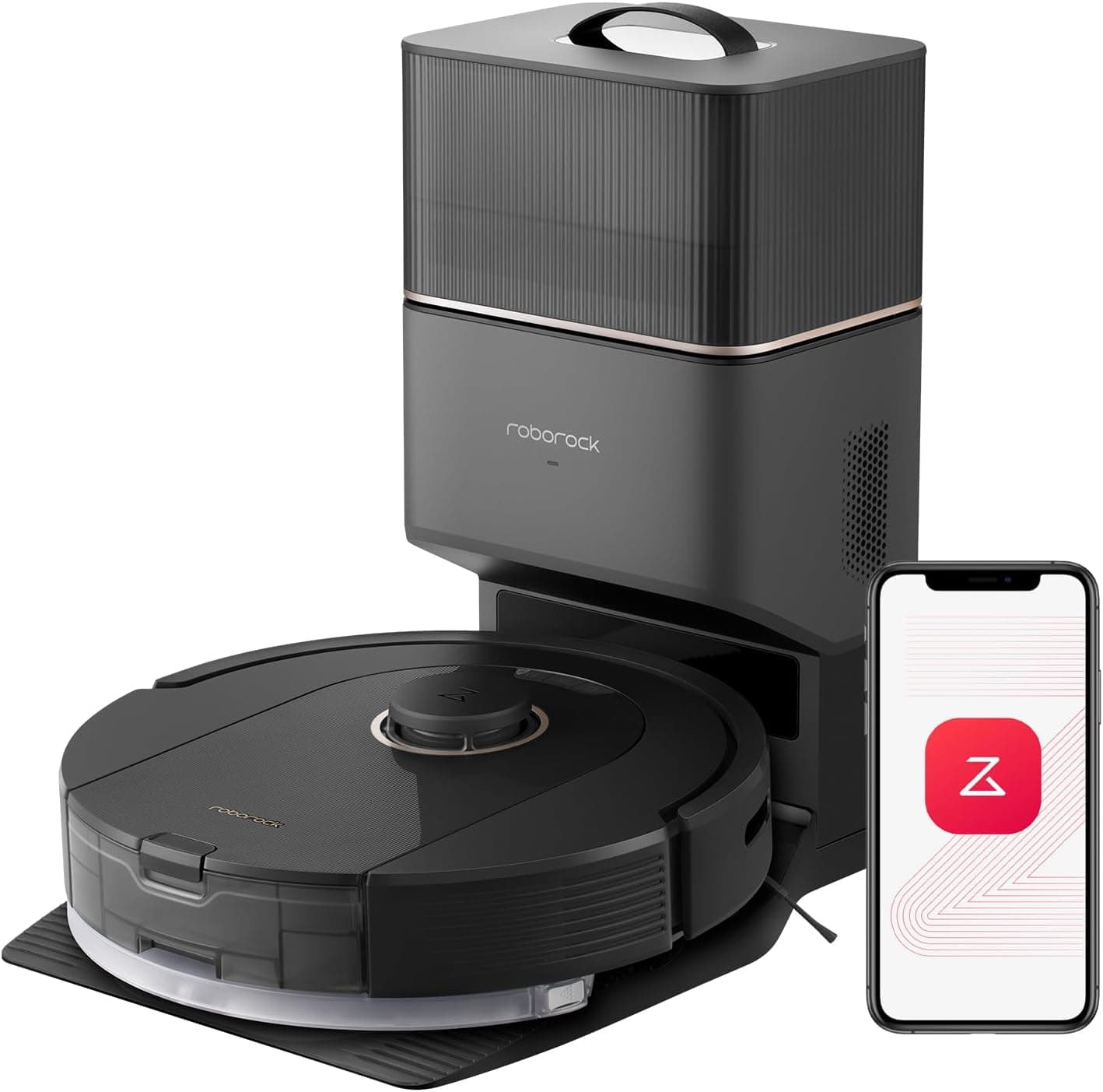 roborock Q5 Pro Robot aspirador e esfregona de chão, esvaziamento automático, DuoRoller, 5500 Pa, 2,5 l saco para pó, tanque de água de 180 ml, aspirador de robô e navegação PreciSense LiDAR