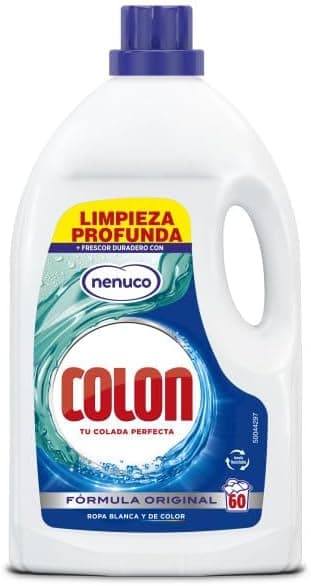 Colon Nenuco - Detergente para máquina de lavar roupa, adequado para roupa branca e colorida, formato de gel - 60 lavagens, 60 doses