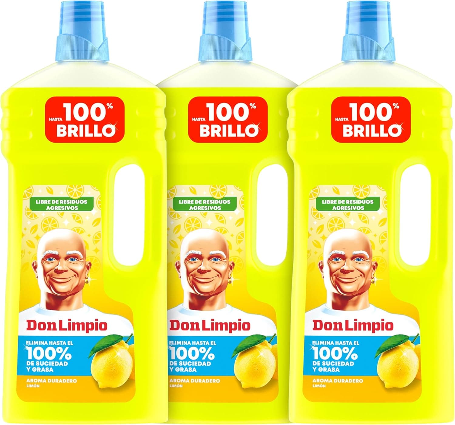 Don Limpio Banho líquido detergente 1,5 I. Elimina as marcas de sabão e o duplo de cal que a fórmula anterior (embalagem de 3)