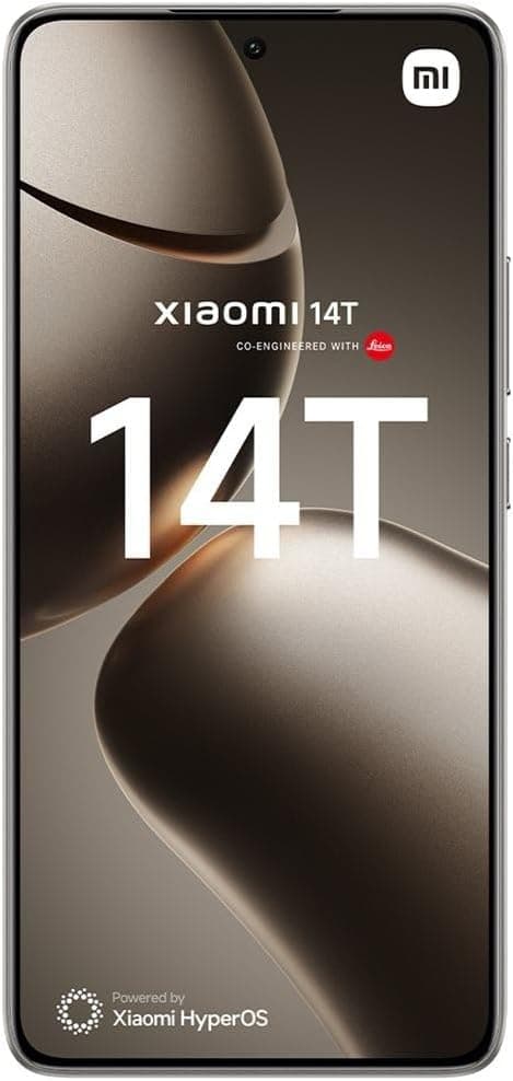 Xiaomi 14T Smartphone de 12 + 256 GB, lentes Leica Summilux, MediaTek Dimensity 8300 ultra para ecrã AMOLED de 6,67'' de 144 Hz, HyperCharge 67W, cinzento titânio