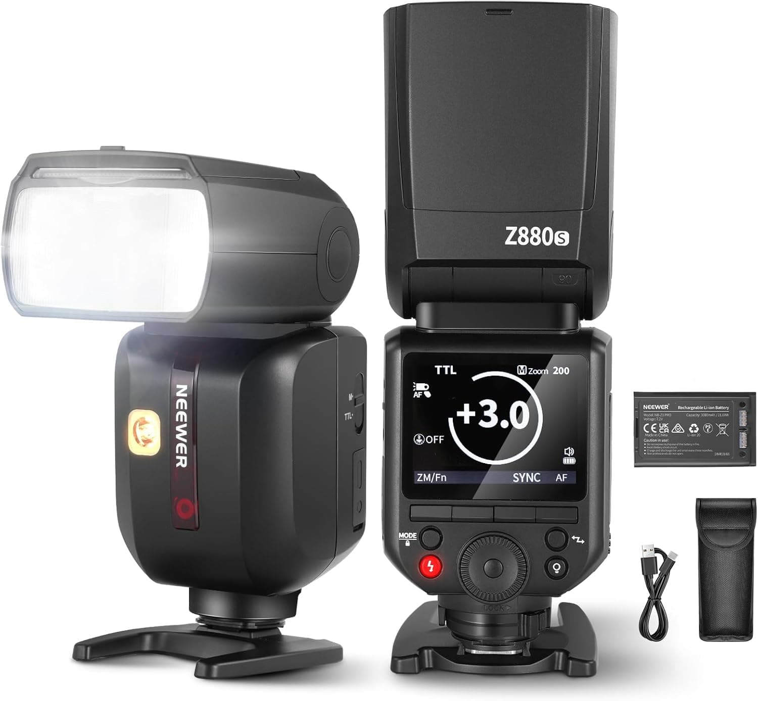 NEEWER Z880-S 2,4 G 76 Ws TTL Flash Speedlite para Sony câmara UI atualizada lâmpada modelada ajustável TTL/M interruptor rápido teclado TCM 1/8000s HSS 7,2 V/3000 mAh bateria 600 flash potência