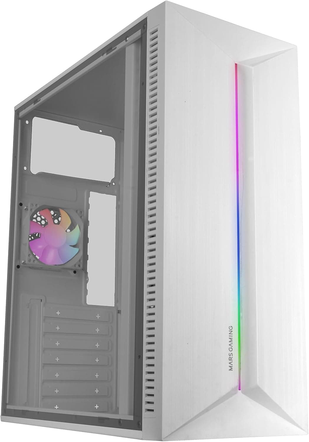 Mars Gaming MC-Blaze | Caixa semi-torre ATX com faixa LED RGB, janela lateral e ventoinha traseira FRGB