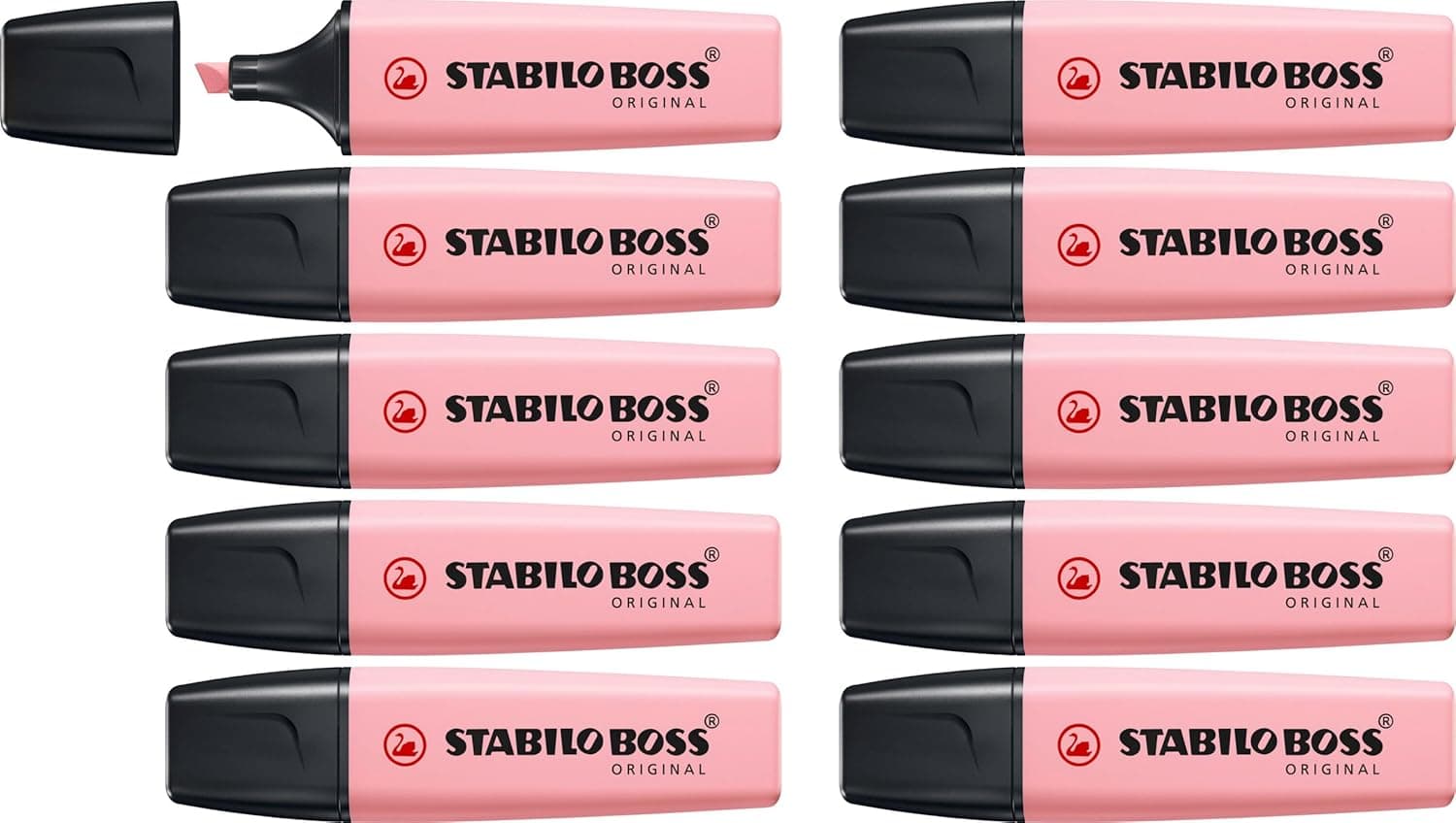 Marcador STABILO BOSS ORIGINAL pastel - caixa com 10 unidades cor-de-rosa