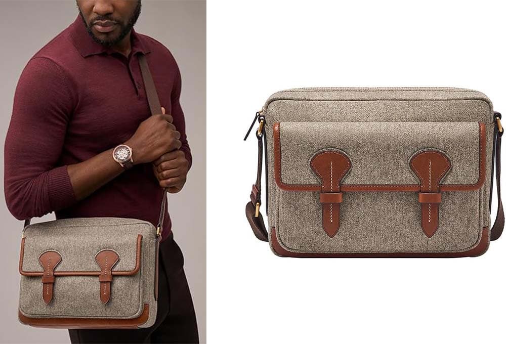 Fossil Bolsa tipo mensageiro unissexo, 31,1 x 6,4 x 23,5 cm