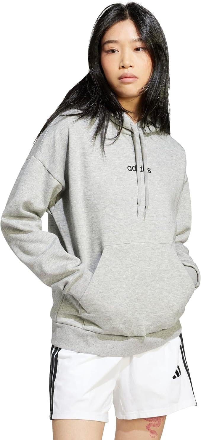 Adidas Essentials Linear Fleece Hoodie | Sweatshirt com capuz para mulher