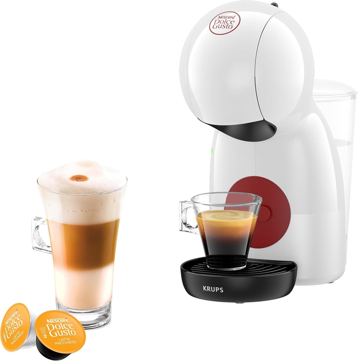 KRUPS Nescafé Dolce Gusto Cafeteira cápsulas, 15 bares, Multi-bebidas, Cafeteira compacta, Desligamento automático, Modo de economia, Piccolo XS KP1A3110