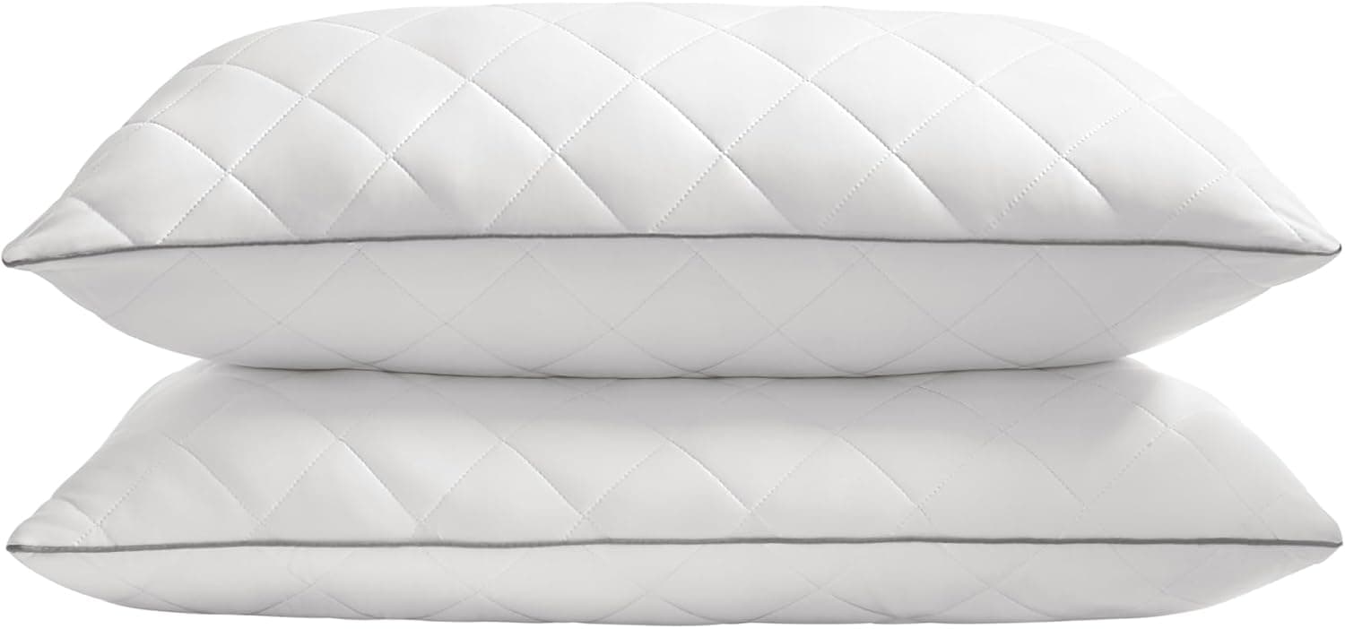 SONGMICS HOME Conjunto de 2 almofadas de cama, de uso duplo, 50 x 70 cm, capa macia para frigorífico, 650 g enchimento, inverno, verão, almofada, lavável na máquina e seco a menos de 60 °C, nuvem