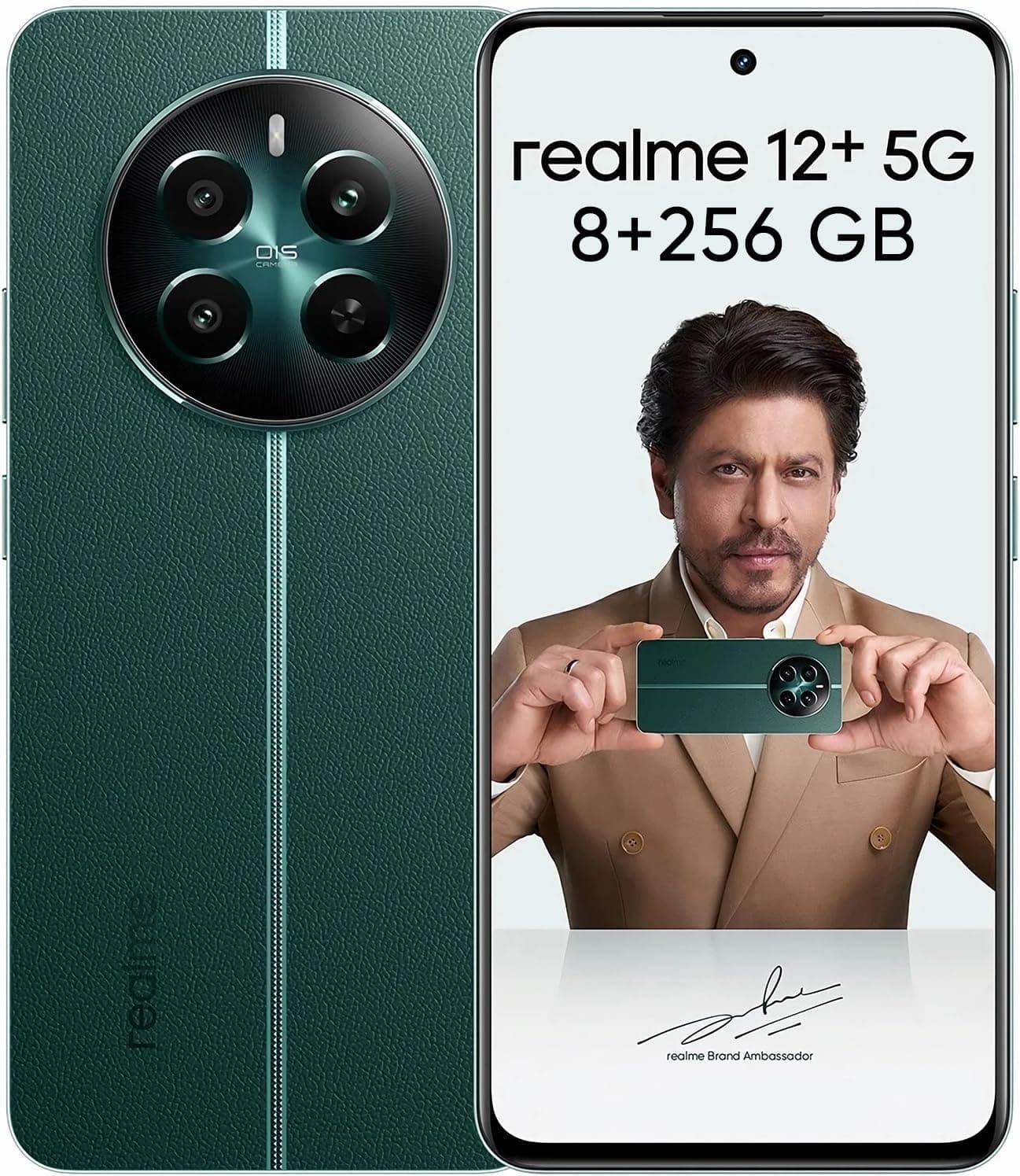 realme 12 + 5G Smartphone 8 + 256 GB com NFC, cartão duplo SIM, chipset Dimensity 7050 5G, ecrã AMOLED até 120 Hz, Smart Touch resistente à chuva, SUPERVOOC até 67 W, verde (sem adaptador)