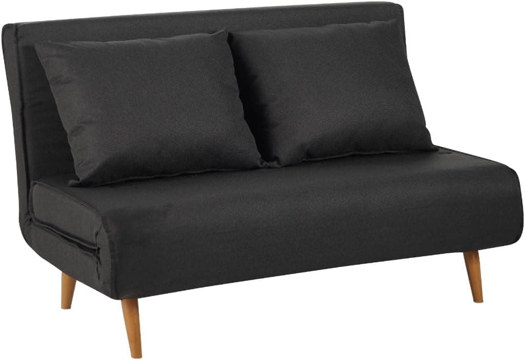 SHIITO - Sofá, cama de abertura extensível, 140 x 83 x 88 cm, modelo de tela, máximo relaxamento e conforto - cor cinzento-escuro