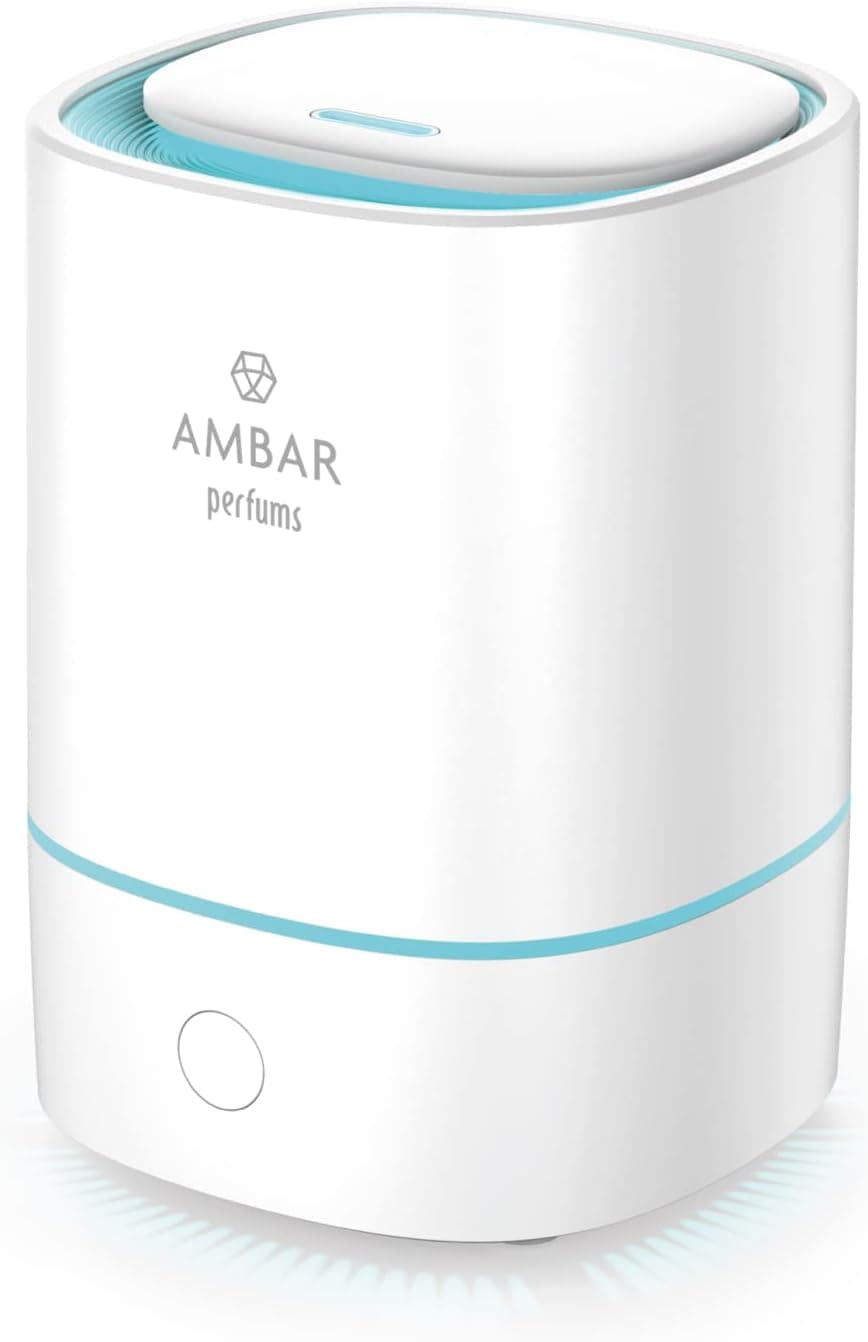 Ambar Perfums Humidificador ultra-sónico e ultra-silencioso 2.0. Tecnologia de fusão, cores LED com modo fixo ou intermitente. Desligamento automático. Mais de 8 h sem stop.