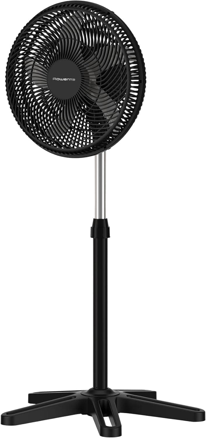Rowenta Turbo Essential ventilador de pé, potente, 3 velocidades, design duradouro, menor consumo de energia, VU3110F3