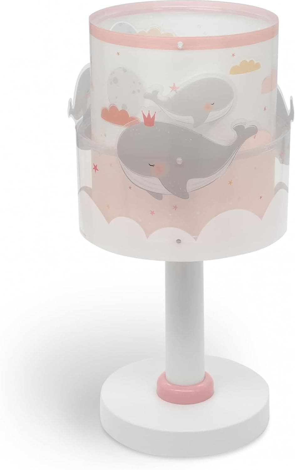 Dalber Whale Dreams Candeeiro de mesa ou mesinha infantil baleias rosa animais, 61171S, E14