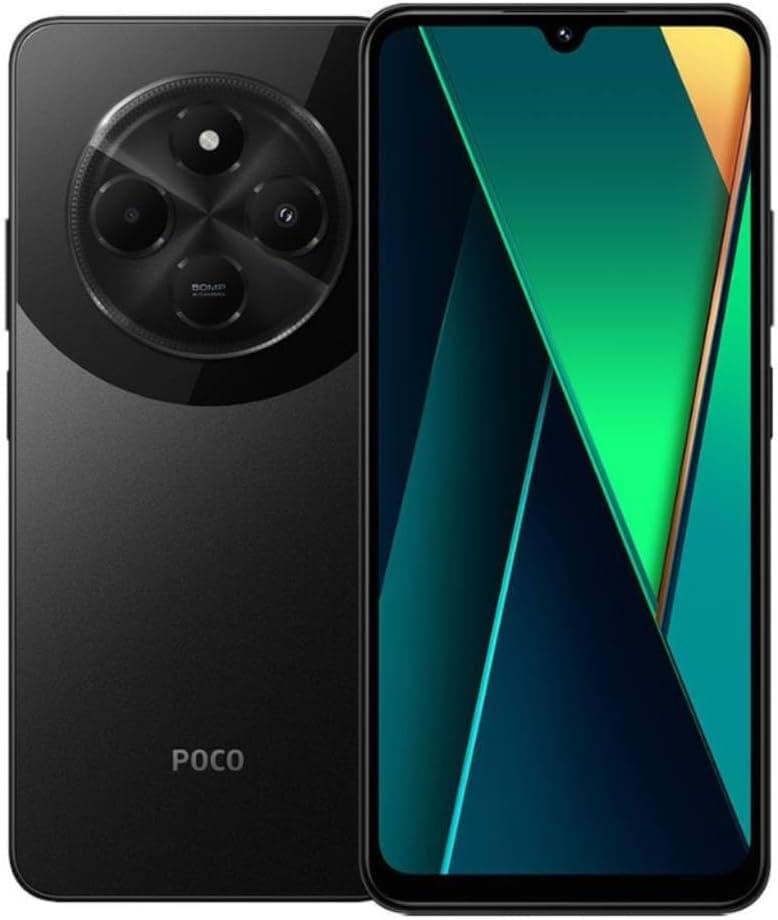 Xiaomi Poco C75 - Smartphone de 6+128 GB, ecrã imersivo de 120 Hz, MediaTek Helio G81-Ultra, câmara dupla de 50 MP IA, 5160 mAh, carregamento rápido de 18 W, NFC, preto