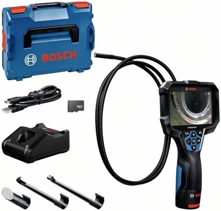 Bosch Professional Câmara de inspeção GIC 12V-5-27 C (comprimento do cabo: 150 cm, função de orientação AutoUp, ecrã de alta resolução: ecrã de 5" 1280 x 720 px, em L-boxx)